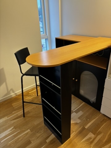 Bar cabinet with stool - front